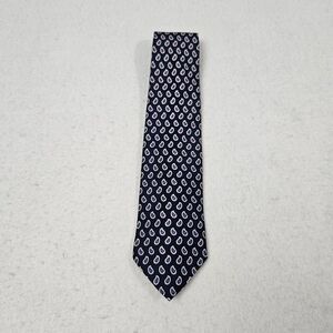 Brooks Brothers 346 Silk Tie Mens Blue Geometric‎ Amoeba Made In Italy Necktie
